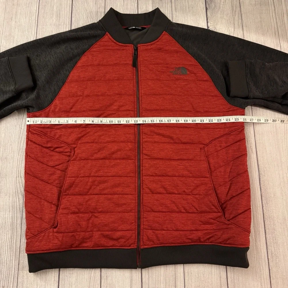 The North Face Norris Point Insulated Jacket Men XXL Red Gray Full Zip Bomber